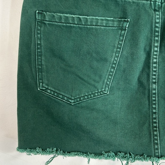 Free People We The Free Cotton Zip Up Women’s Size 30 Green Mini Denim Skirt - Picture 9 of 14